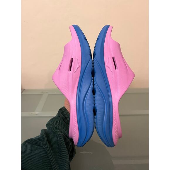 HOKA Ora Recovery Slide 3 Sandals Cyclamen Blue Pink W 9 or M 7 foam cushy shoes - Picture 8 of 8
